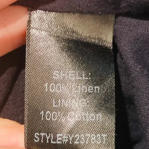 Tuckernuck navy blue linen Pauline sleeveless swingy sheath mini length dress. M - Picture 5 of 5